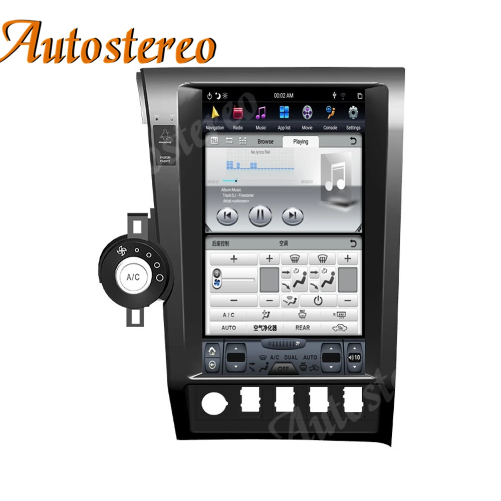 Tesla Style Android 13 PX6 Vertical Screen Car GPS Navigation For Toyota Tundra 2007-2013 Head Unit Multimedia Player Auto Radio