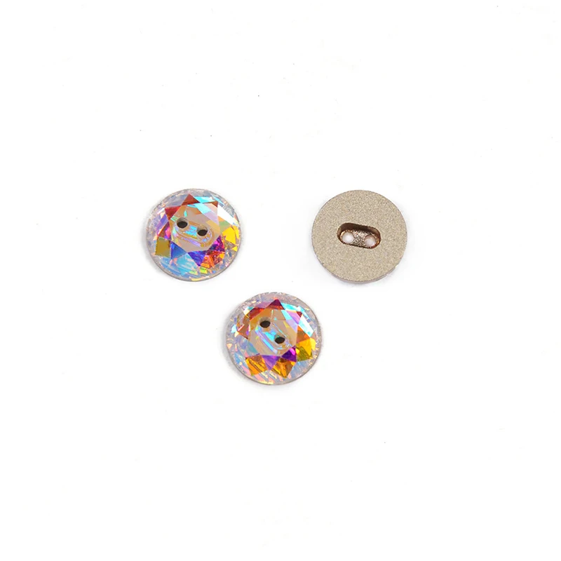 YANRUO 3014 All Sizes AB Round Glass Crystal Rhinestones Handmade Craft Sewing Buttons Press Accessories For Clothes