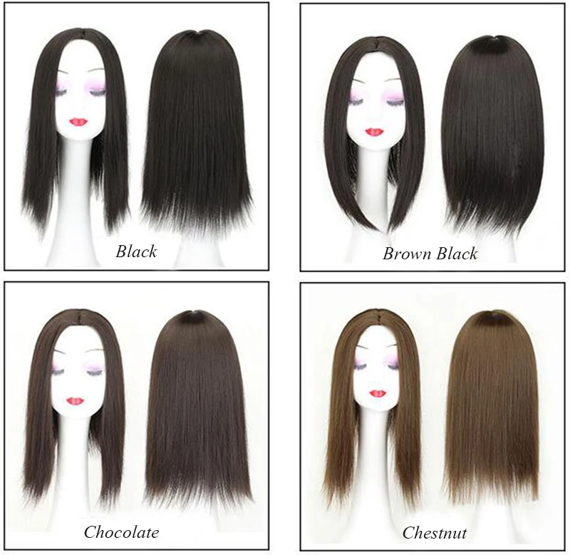 Extensão de cabelo sintético feminino, extensão de cabelo 3 grampos em uma peça, longo liso, fibra de alta temperatura para mulheres