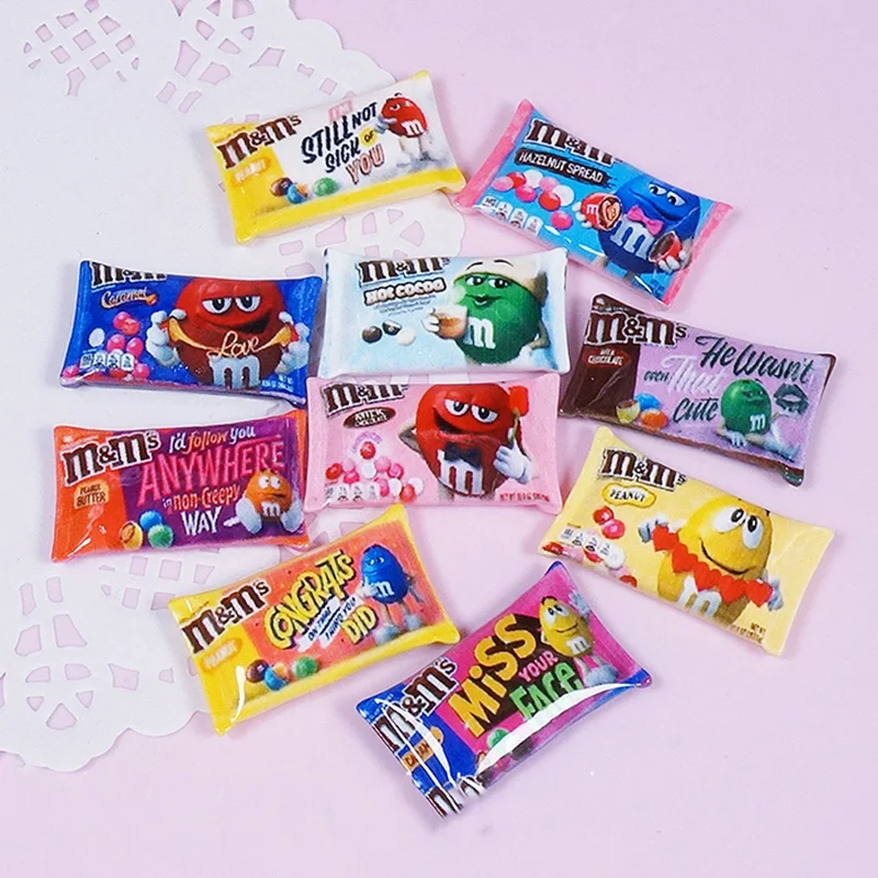 New 10pcs Dollhouse Miniature Food Chocolate Candy Snacks Model for Doll Accessories