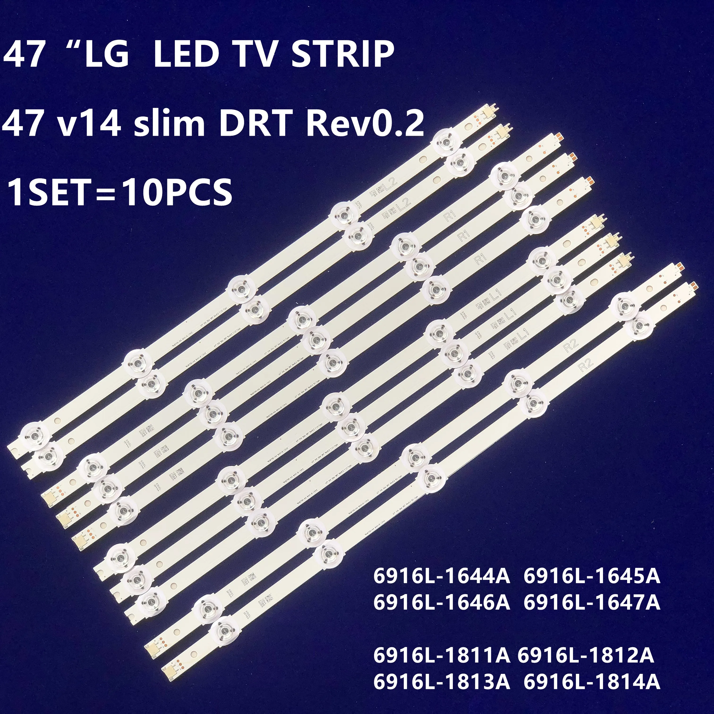 5set LED Backlight Strip For 47 v14 slim DRT Rev0.2  TX-47ASM651 TX-47ASM655 TX-47AS650E TX-47AS740E TX-47AS750E LC470DUF VG F1