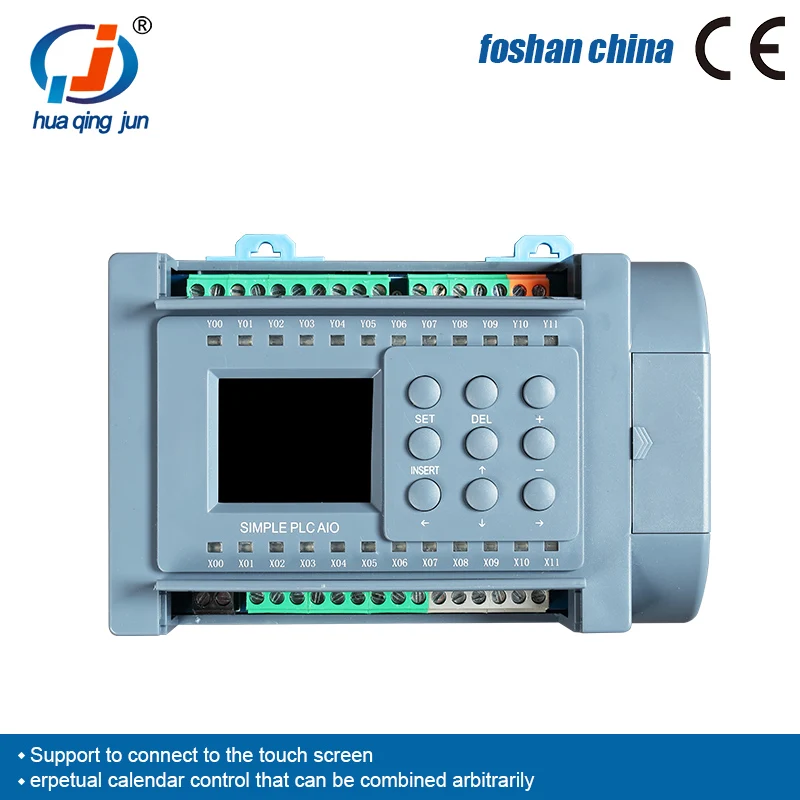 Huaqingjun 8-in 8-out Relay Output PLC 2AO 0-10V 0-20mA WIFI PLC for Annunciator