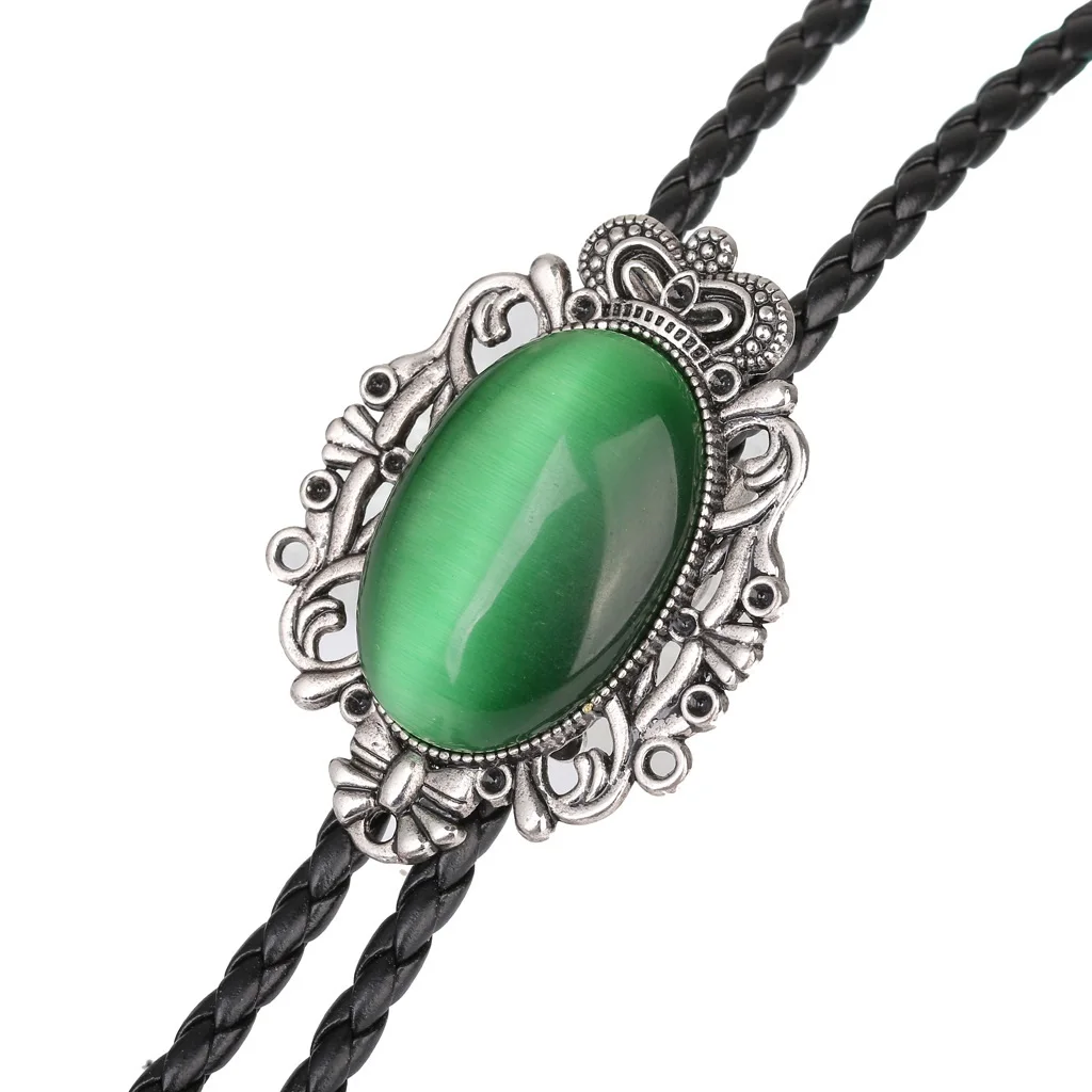 Bolo Tie Western Cowboy Opal Rodeo Lederen Stropdas