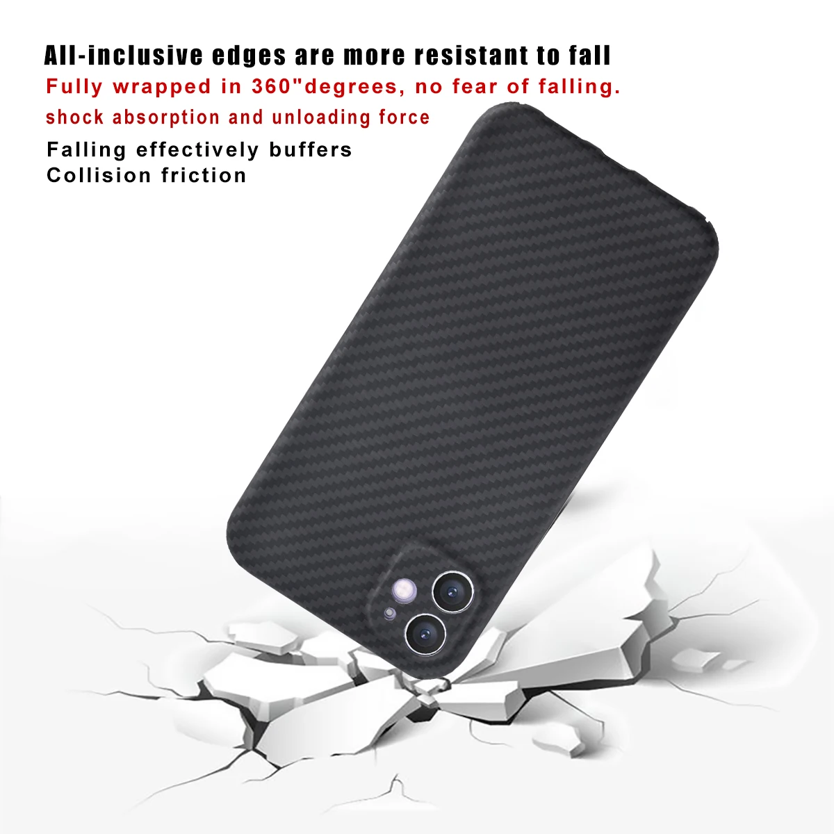 

For iPhone11 11Pro Max Fine Hole All-inclusive Aramid Business Hard Shell Anti-fall Fashion Trend Carbon Fiber Phone Case