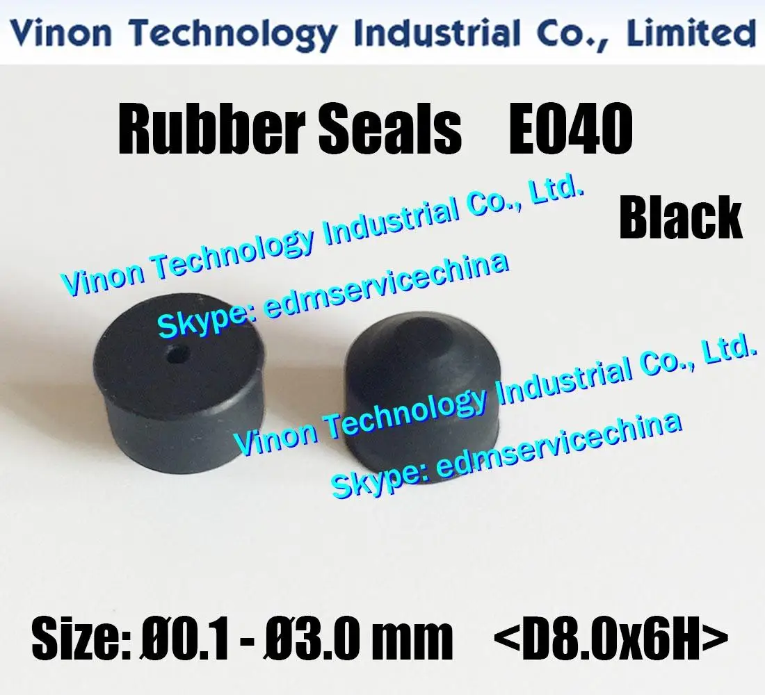 E040 Rubber Seals Black D8.0x6Hmm Ø0.1-Ø3.0mm for Small Hole Drill EDM Machine EDMAS,JAPAX,ASTEC,CASTEK,CHARMILLES