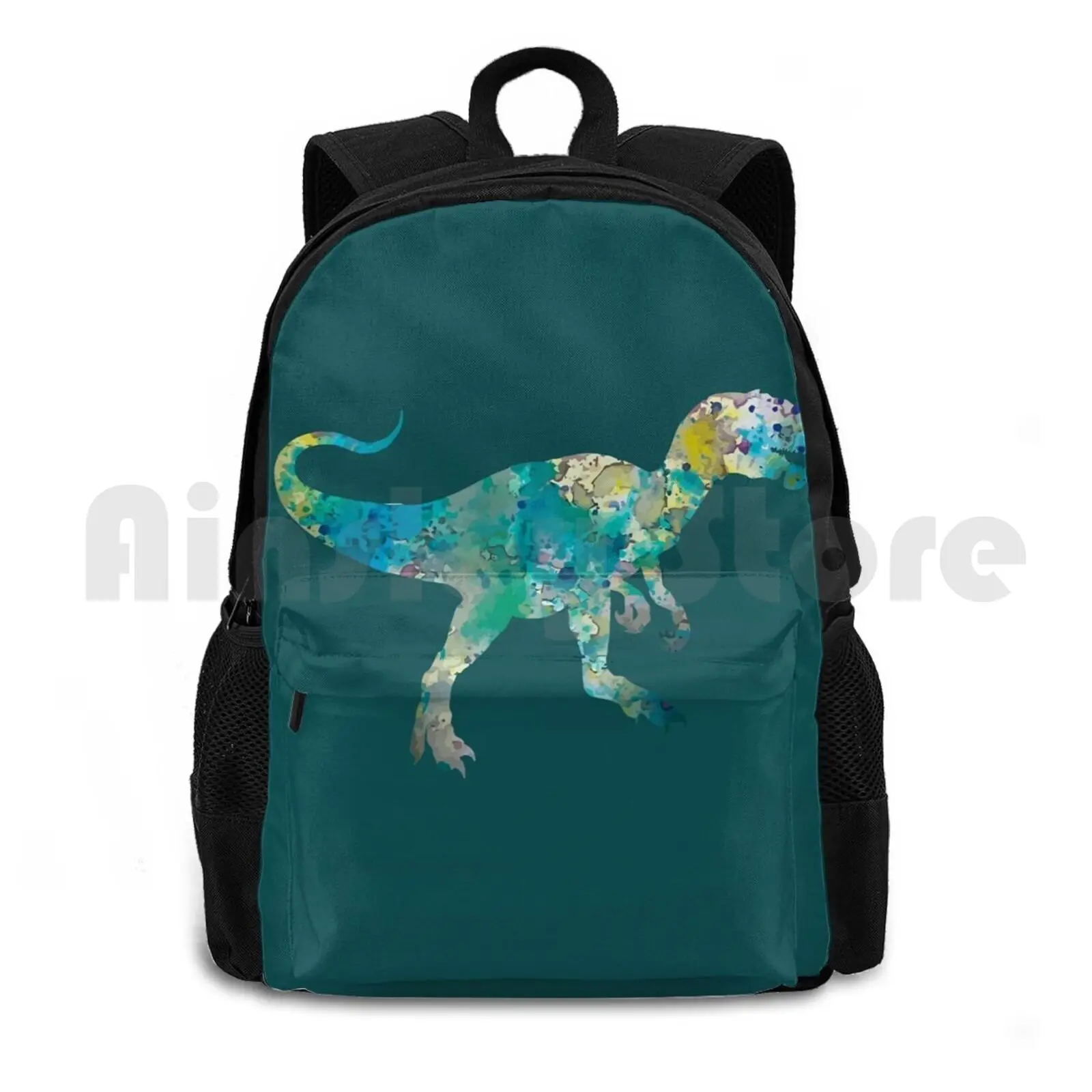 Dinosaur Outdoor Hiking Backpack Waterproof Camping Travel Dino Dinosaur T Rex Tyrannosaurus World Triceratops Minimalist Cool