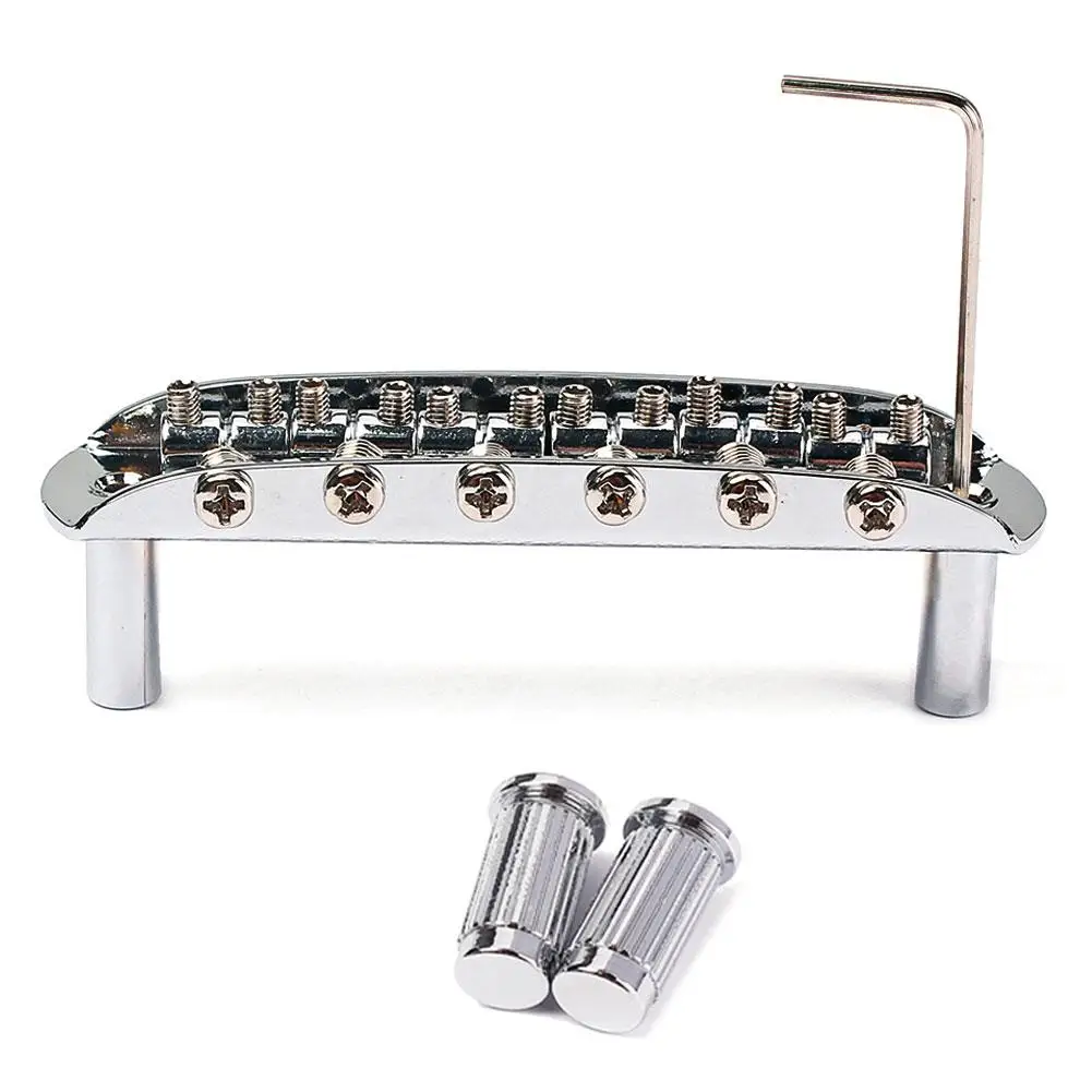 Guitar Bridge Jazzmaster/Jaguar Style Bridge with Adjustable Barrel Saddles for Guitar