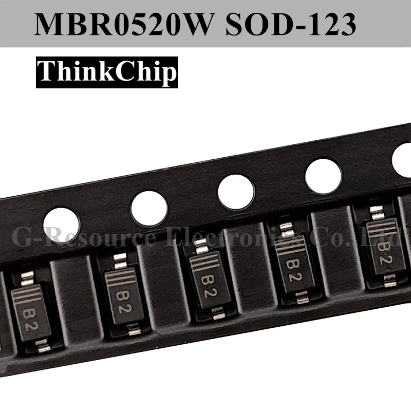 (100 قطعة) MBR0520W SOD-123 1206 SMD شوتكي ديود MBR0520 SOD123 (بمناسبة B2)