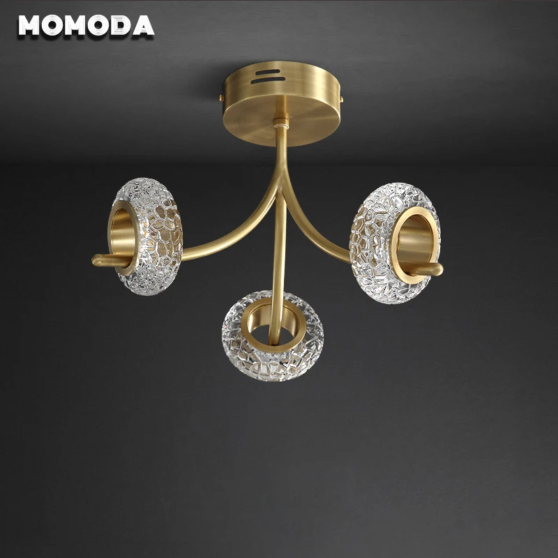 Modern Brass Ceiling Lights Lighting for Bedroom Dining Room Foyer Kitchen Corridor Golden Brass Decorative LED Ceiling Lamps