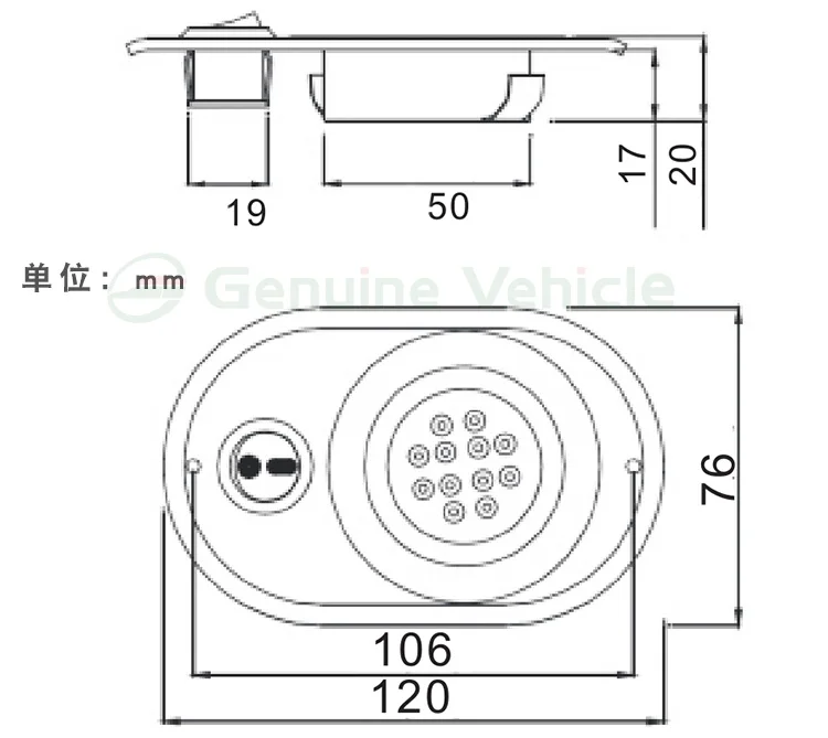 RV Interior Ornament Touch Type Round LED Ceiling Light 24V Stainless Steel Auto Roof Lamp For Marine Boat Camper Accessories