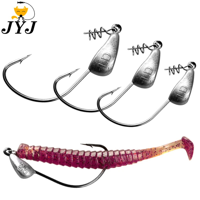 5pcs a lot 3.5g 5g 7g 10g 15g 18g 21g Screw Jig Head Fishing Hooks Stand Up Head Hook with Screw-in bait keeper