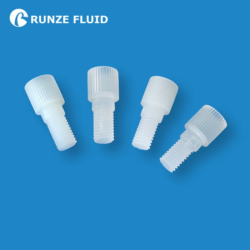 

PP PTFE 1/4-28 Male Thread Coned Plug for Unused Port by Accurate Molding High-tech Machining Super Quality Low Price