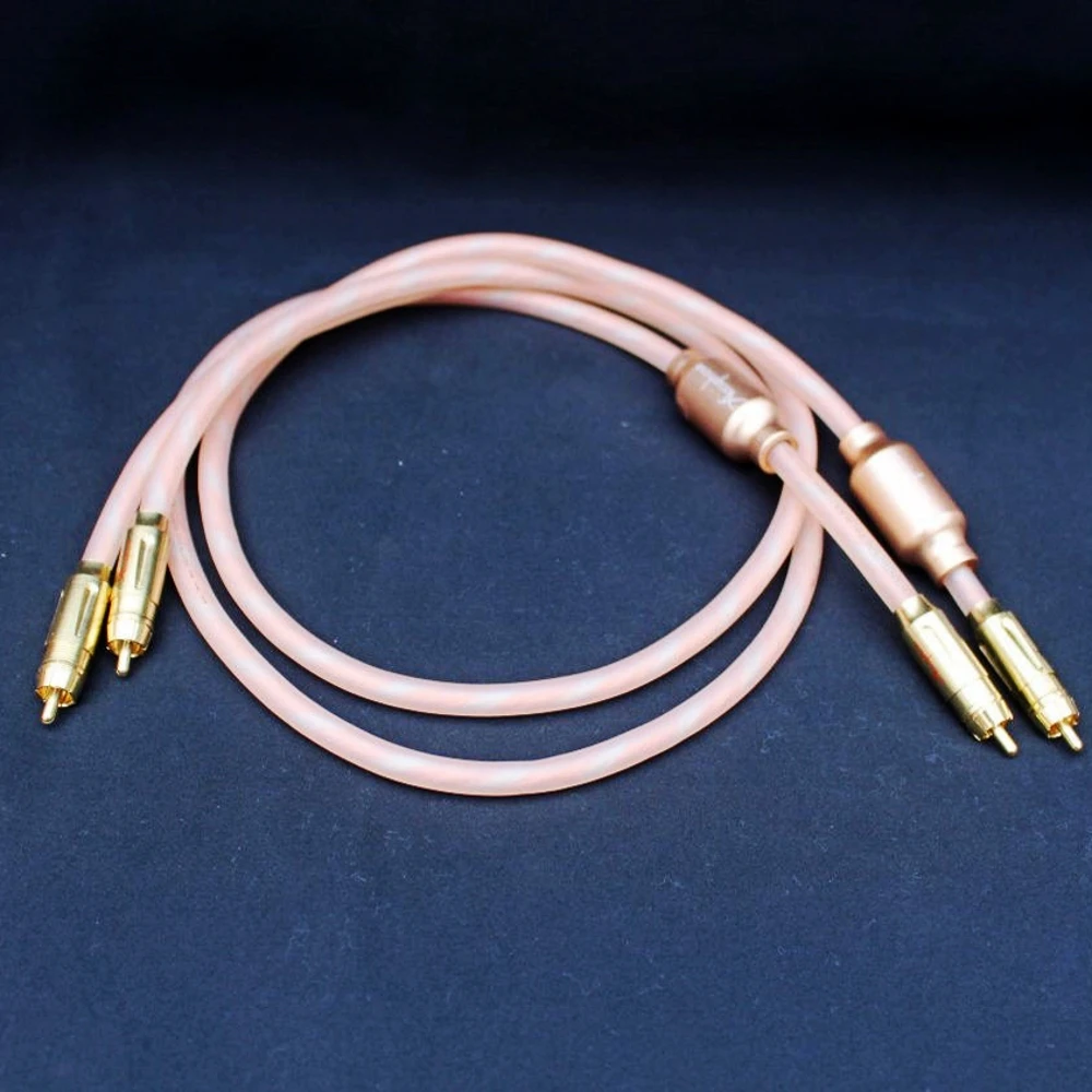 Accuphase Double gold interconnect Audio Cable RCA Plug  product  hifi CD amplifier amp Vinshle 1.0m/ 1.5m