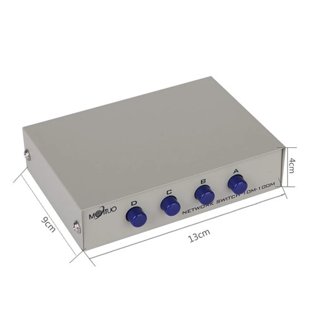 

4 Port A B Manual Network Sharing Switch Box 4In1 1In4 Ethernet Switcher 100M 4-port network interface switcher