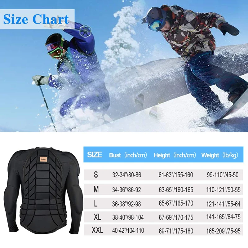 BenKen Professional Ski Protector Skiing Anti-Collision Sports Shirts Motorcycle Protective Jacket Full Body Armor Protector