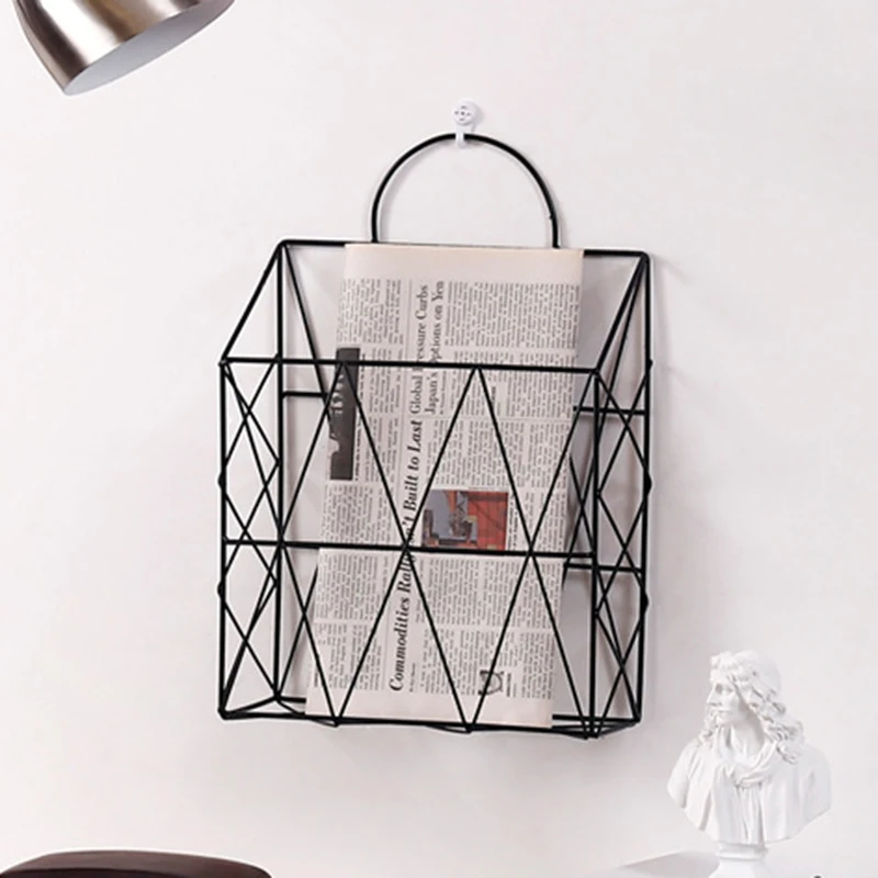 

Scandinavian Style Storage Shelf Wall Iron Basket Hanging Sundry Organising Decoration