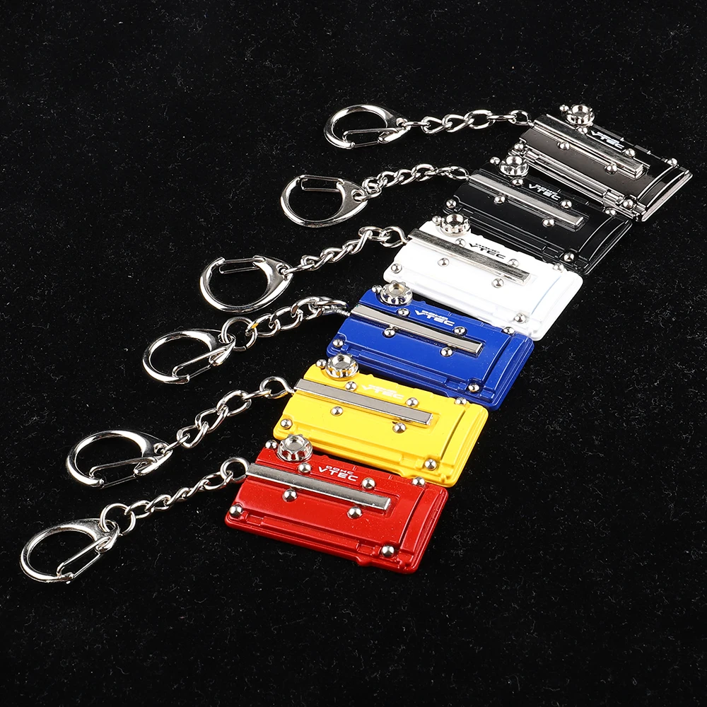 Metal Key Chain Car JDM Turbo Key Ring Vtec DOHC B16 Series Engine Valve Cover For Honda Civic EG EK