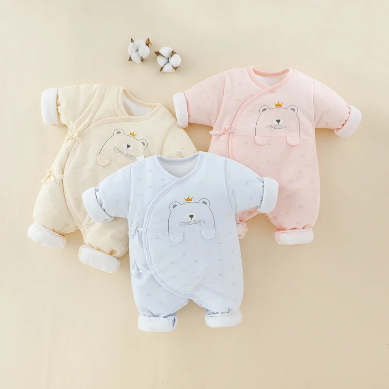 

Autumn Winter Cotton Warm Romper for Baby Boy Clothes Girl Jumpsuit Newborn Baby Clothes Cartoons Infant Boy Onesie 0-3M