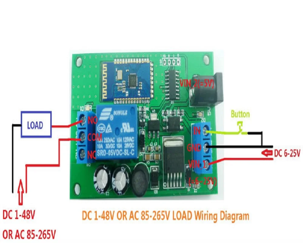 DC 5V 6V 9V 12V 15V 24V Bluetooth-compatible Relay Module Android APP Mobile Phone Remote Control