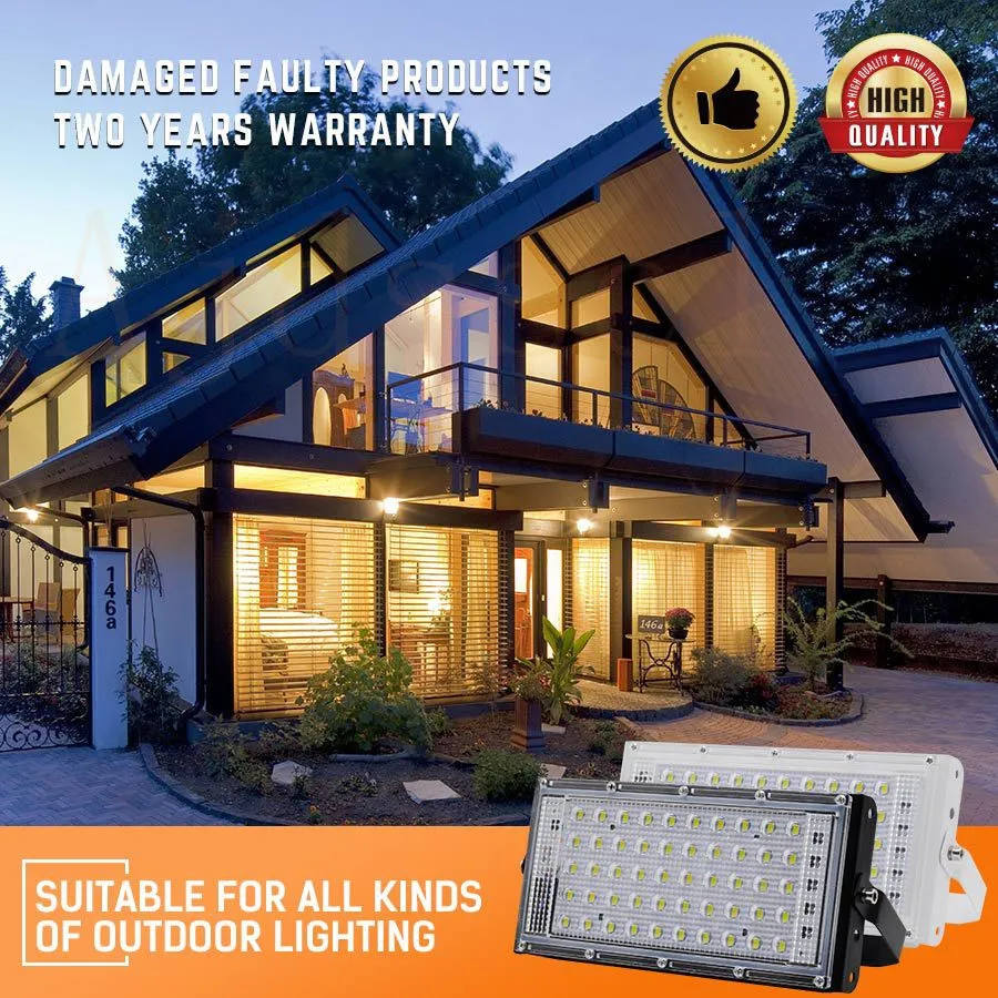 Reflector LED para exteriores, lámpara de calle impermeable IP66, 50W, AC220V, RGB, foco de iluminación de paisaje de jardín