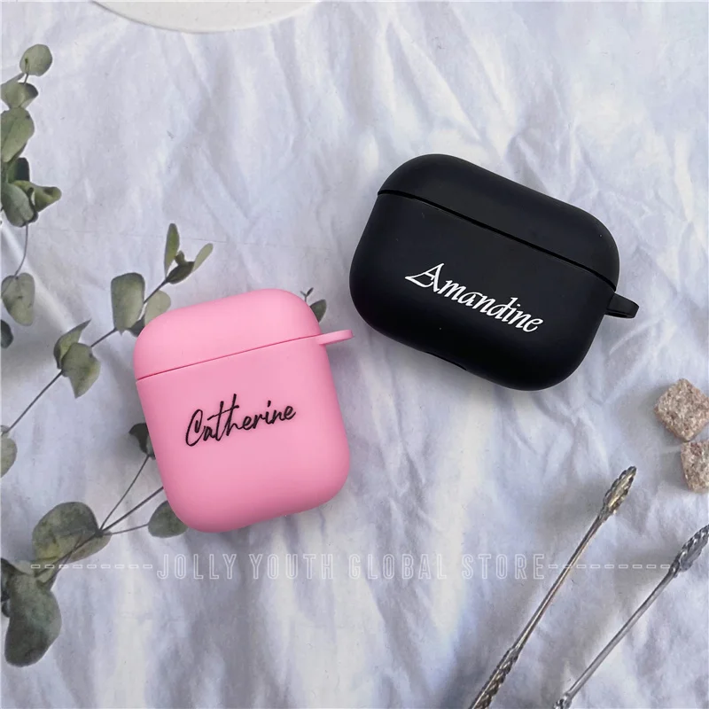 Custodia personalizzata per scrittura a mano privata per Apple Airpods 1 2 3 nome in Silicone morbido Logo immagine testo Cover personalizzata per