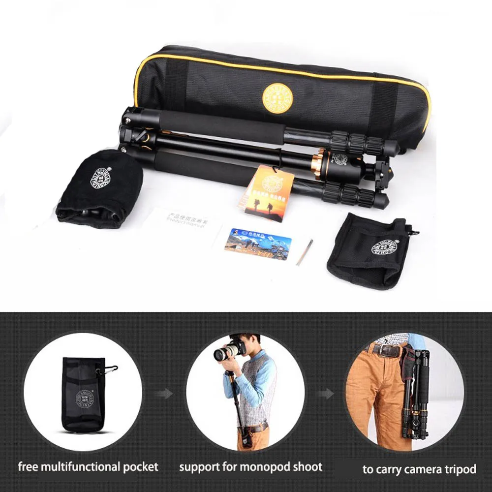 Q999H Horizontal Arm Professional Camera Tripod Portable Travel Tripod Stand with Ball Head For Canon Nikon Sony DSLR DV Tripod images - 6