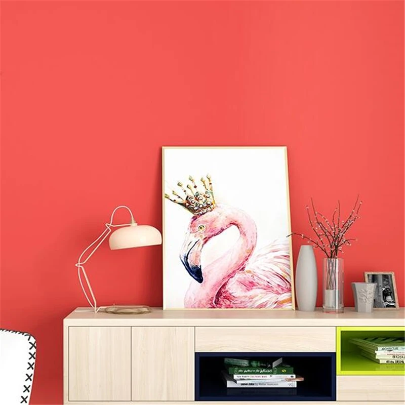 

wellyu Crimson wallpaper orange red orange orange living room bedroom pure color modern minimalist wallpaper papel de parede