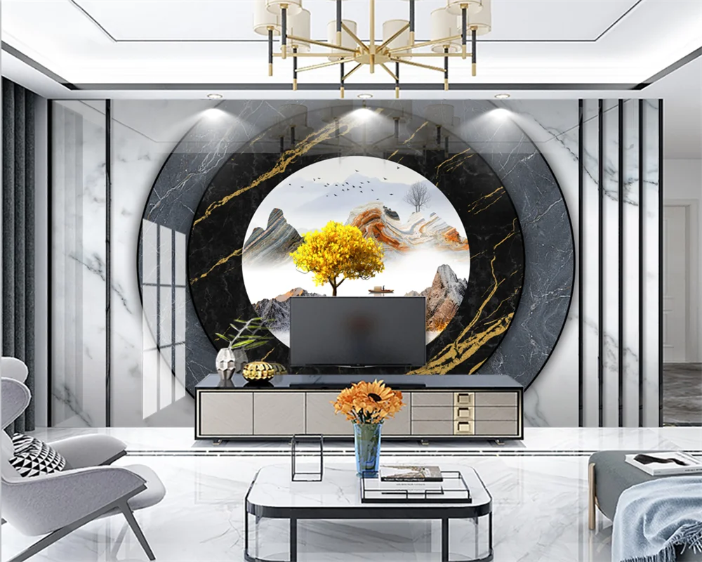 

Beibehang пользовательские современные papel de parede 3d светлые роскошные абстрактные пейзажи мраморный узор комбинированные фоновые обои