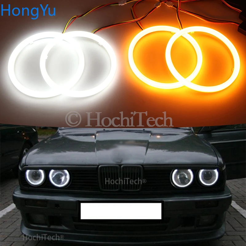 

Cotton LED Angel Eye Halo Switchback Light Ring lamp DRL White / Amber for BMW E30 E32 E34