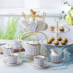 Ceramic Coffee Tea Set Phnom Penh Bone China Cup Holder Kettle Milk Jug Sugar Bowl Bar Decoration Household Kitchen Supplies