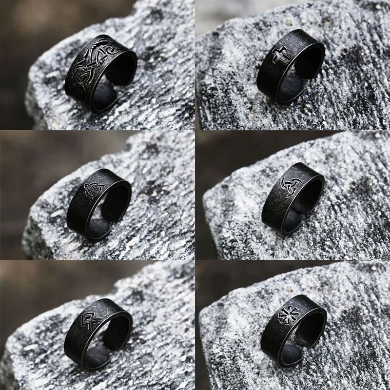 BEIER Punk Gothic Titanium Stainless Steel Antique Simple Ring Old style for Men Jewelry BR-R089