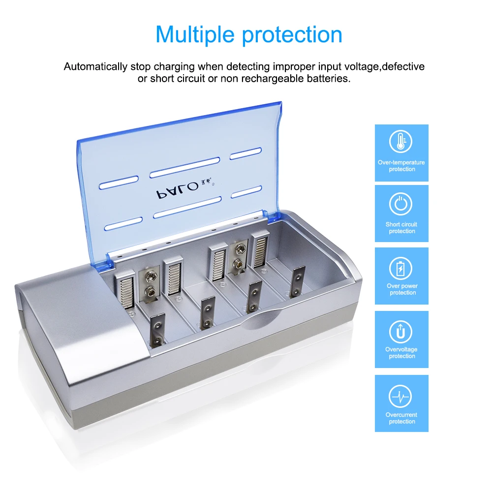 PALO AA 1.2V Pin AAA Sạc C D R20 R12 Pin Sạc Nhanh Cho 1.2V Ni-MH NI-CD pin AA AAA C D Size 9V Bateria