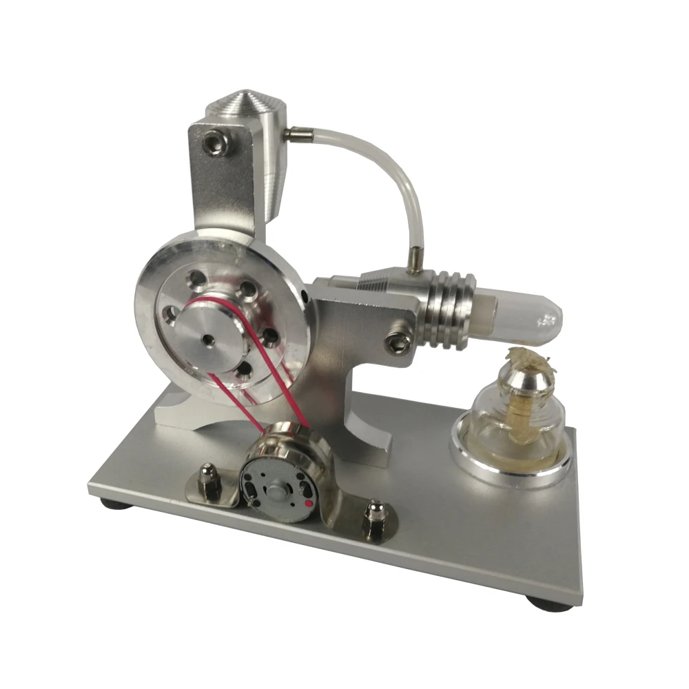 Miniature External Combustion Engine Model of Stirling Engine Generator with Startable Metal Cylinder