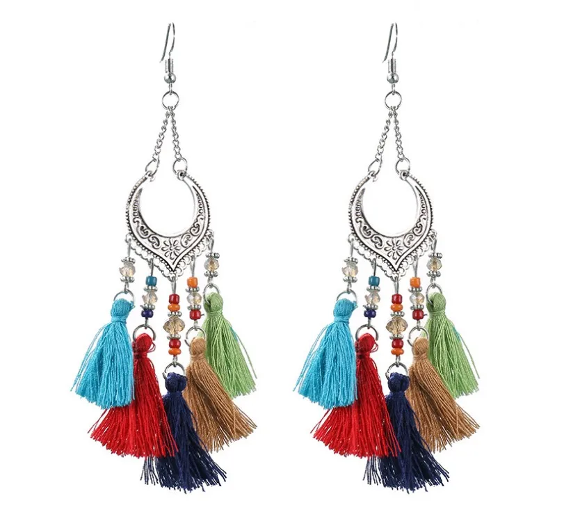 2021 New 30 pairs Weaving tassel Drop Earrings Ethnic Boho   Handmade Fashion Jewelry for women colour Dangle  Gift  Jewelry