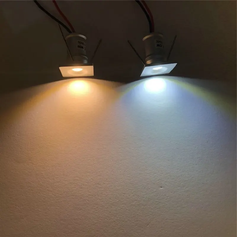 Okrągły kwadrat DC12V 1W LED MINI Downlight Bridgelux Chip wodoodporny IP65 reflektor LED oświetlenie szafki LED reflektor nowy projekt