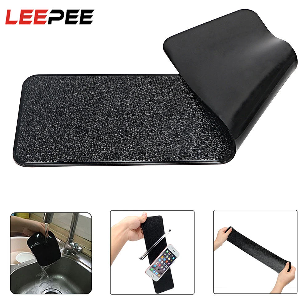 Large Long Car Dashboard Sticky Pad Non-Slip Mat Gel Magic Anti-slip Mat For Phone Key GPS Tablet Holder Car-styling PU Leather