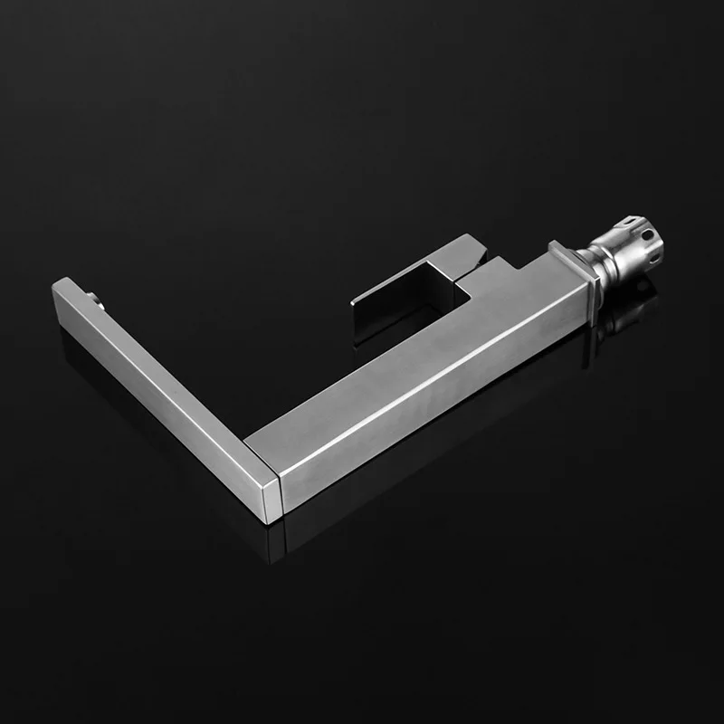 

304 Stainless Steel Lead Free Deck Mounted Kitchen Faucet Matte Black Hot Cold Kitchen Mixer Tap Squar Kitchen Sink Faucet