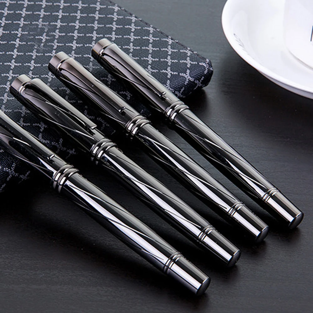Hohe Qualität Luxus Silber Überzug Brunnen Stift Business Schreiben Tinte Stifte Metall 0,5mm Schule Student Schreibwaren – Detail 5