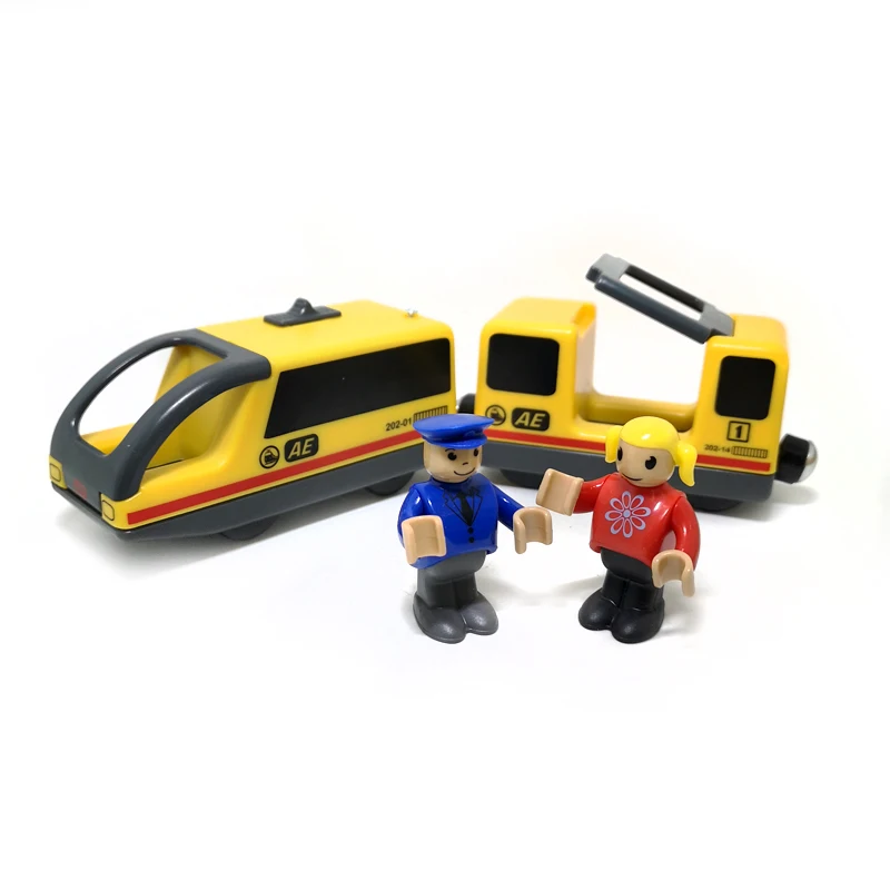 Juego de Tren Eléctrico para niños, locomotora magnética, juguete de ranura fundido a presión, adecuado para la mayoría de marcas de rieles de madera, envío gratis