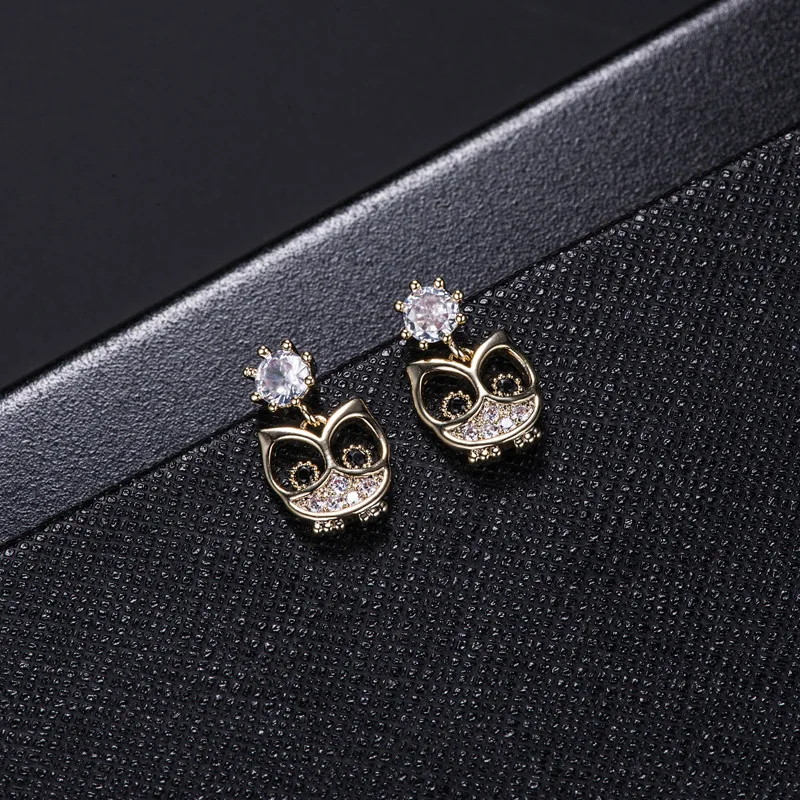 New Hot moda 925 Sterling srebrna sowa kolczyki dla kobiet dziewczyn prezent moda komunikat biżuteria śliczne kolczyki — zdjęcie 3