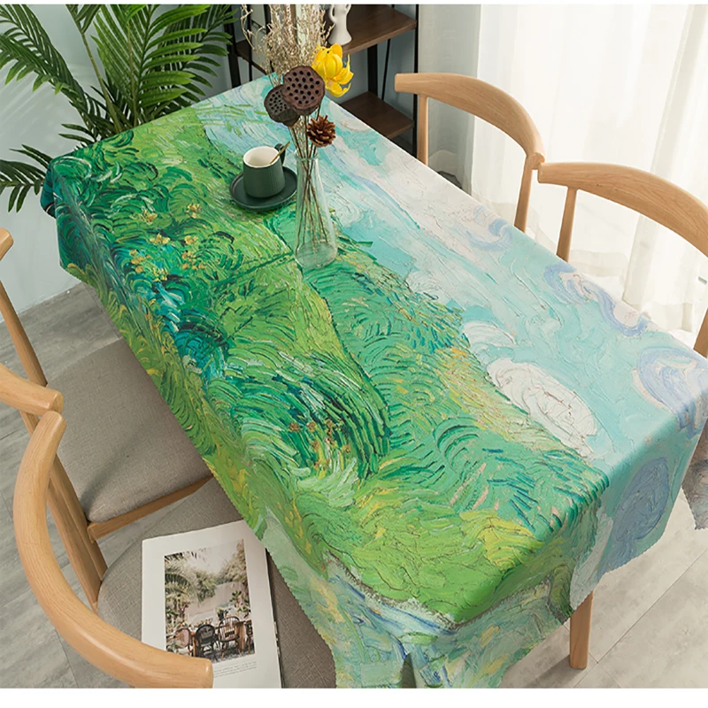 Van Gogh Oil Painting Series Waterproof And Anti-scalding Tablecloth Home Restaurant Hotel Party Desktop Cover