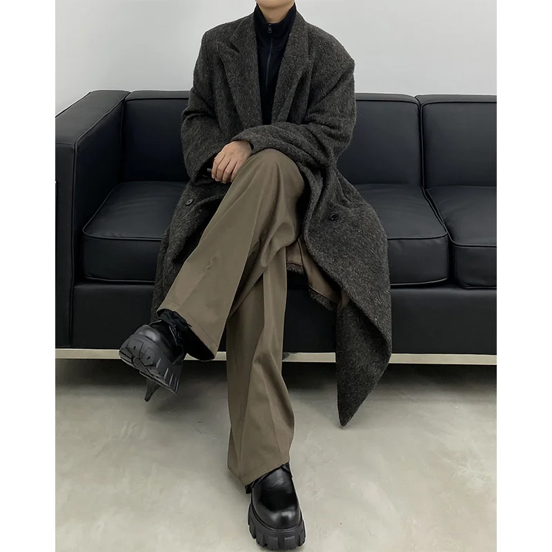 UMI MAO cappotti di lana da donna coreani da uomo autunno inverno qualitร giacca a vento di media lunghezza temperamento drappo cappotto allentato