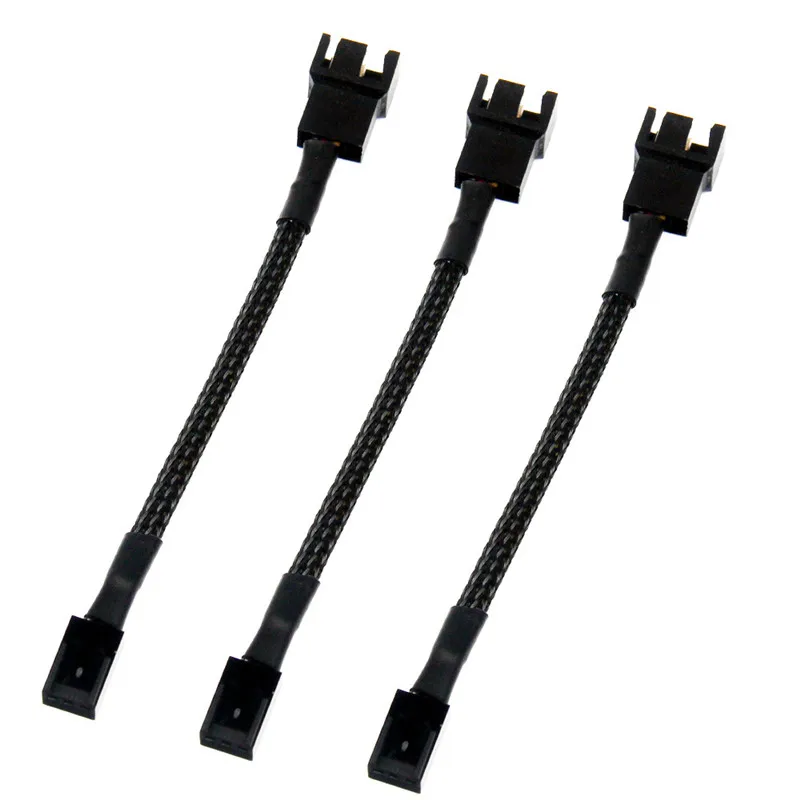 Angitu 5 قطعة/الوحدة 10 سنتيمتر اللوحة 4Pin إلى 3Pin مروحة التبريد كابل 3Pin إلى 4Pin CPU مروحة محول كابل أسود الأكمام