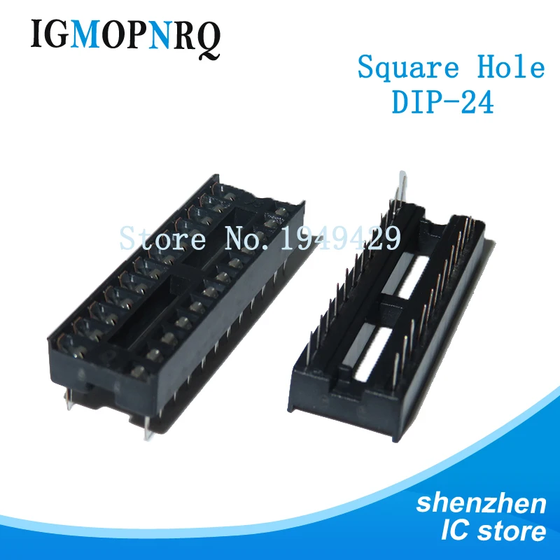 10pcs DIP-24 Square Hole 24 Pins 2.54MM DIP24  IC Sockets Adaptor Solder Type IC Connector