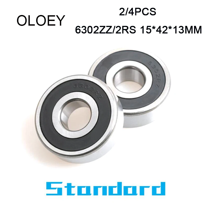 

OLOEY 6302 ZZ/2RS 15*42*13mm 2/4PCS Free Shipping High Speed Deep Groove Ball Bearing Good Deep Groove Ball Bearing