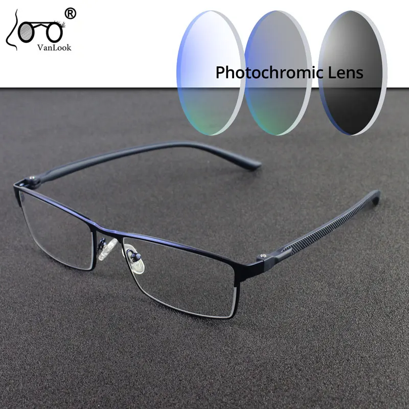 Photochromic Finished Myopia Glasses Frame For Men Women Metal Spectacles TR90 Businesses Eyeglasses women's-0.50-0.75-4.50-6.00