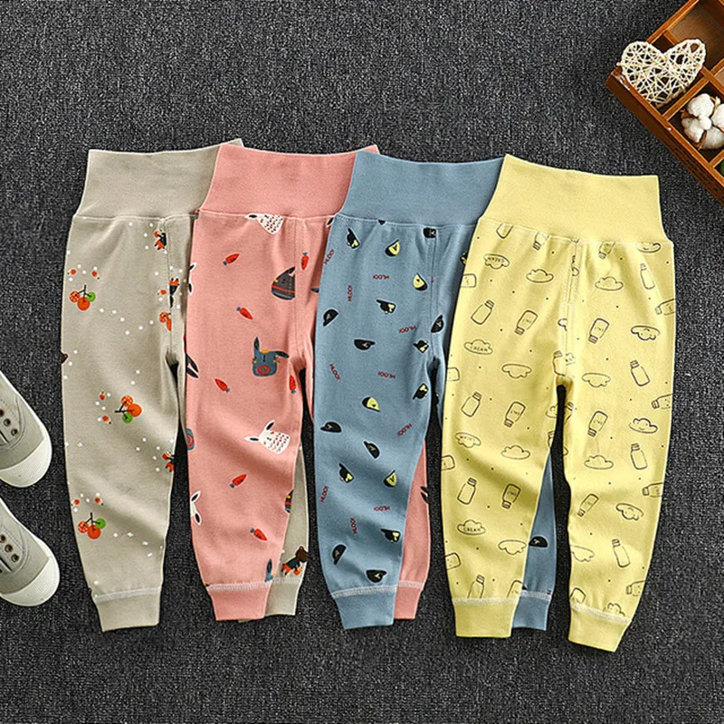 Autumn Spring Baby Pants Newborn Baby Boys Bottom Pants High Waist Infant Kids Harem Pants Baby Girls Leggings Toddler Trousers