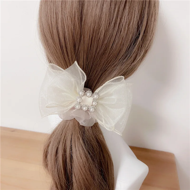 Women Lady Fashion Elastic Hair Ring Luxury Chiffon Hair Rubber bands Rope Headbands Ties Hair Accessories for Women & Girls