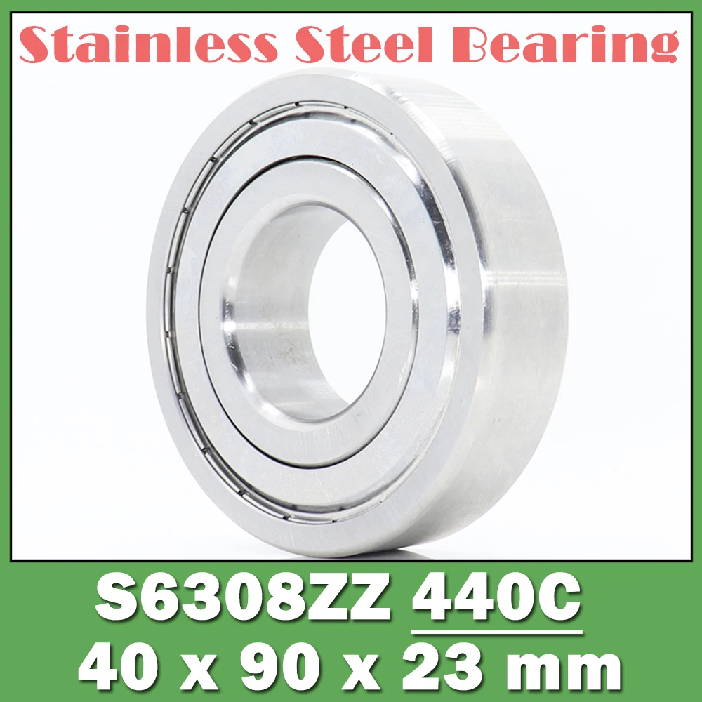 S6308ZZ Bearing 40*90*23 mm ( 1 PC ) S6308 Z ZZ S 6308 440C Stainless Steel S6308Z Ball Bearings