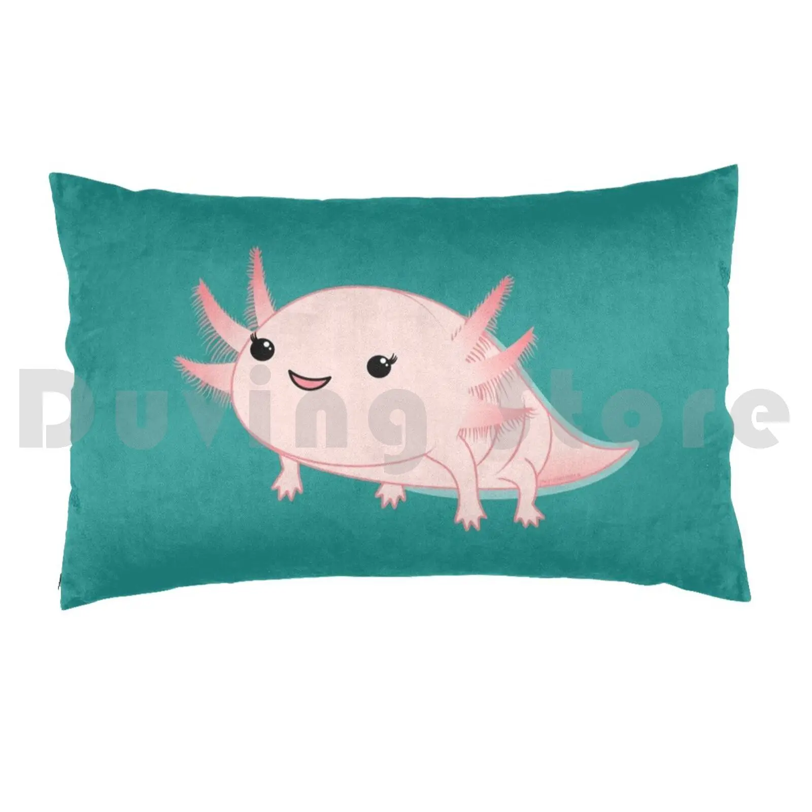 Axolotl Baby Kawaii Pillow Case Printed 35x50 Vector Axolotl Baby Kawaii Cute Animal Water Ajolote Animals